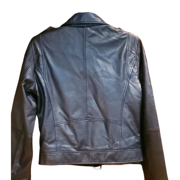 Rebecca Minkoff Genuine Leather Bikercore Black Jacket Size L - Picture 2 of 13